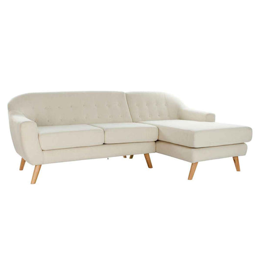 Chaise Longue Sofa DKD Home Decor Cream Rubber wood 226 x 144 x 84 cm