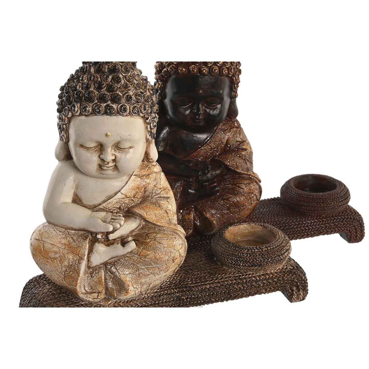 Decorative Figure DKD Home Decor 22 x 8,2 x 23 cm Red Beige Buddha Oriental (4 Pieces)