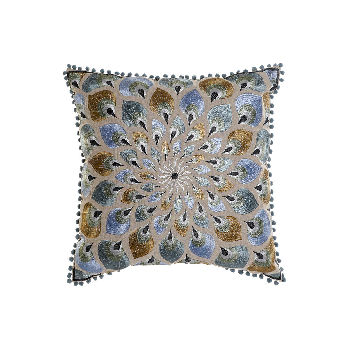 Cushion DKD Home Decor Beige Blue (60 x 20 x 60 cm) DKD Home Decor