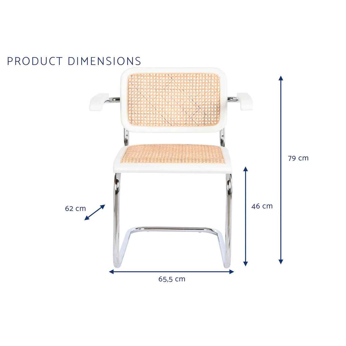 Floor chair DKD Home Decor White Silver Natural 65,5 x 62 x 79 cm