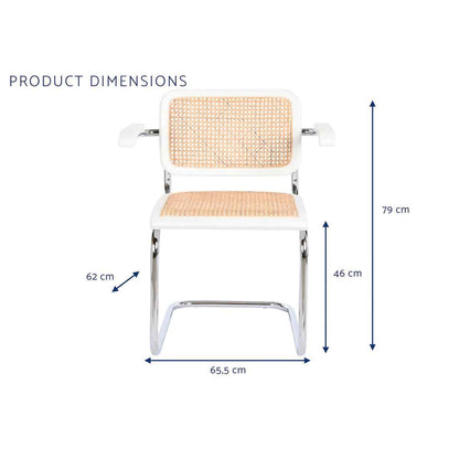 Floor chair DKD Home Decor White Silver Natural 65,5 x 62 x 79 cm