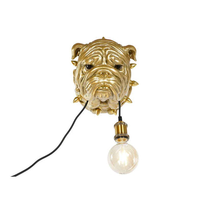 Wall Lamp Home ESPRIT Golden Resin 50 W Modern Bulldog 220 V 25 x 23 x 29 cm