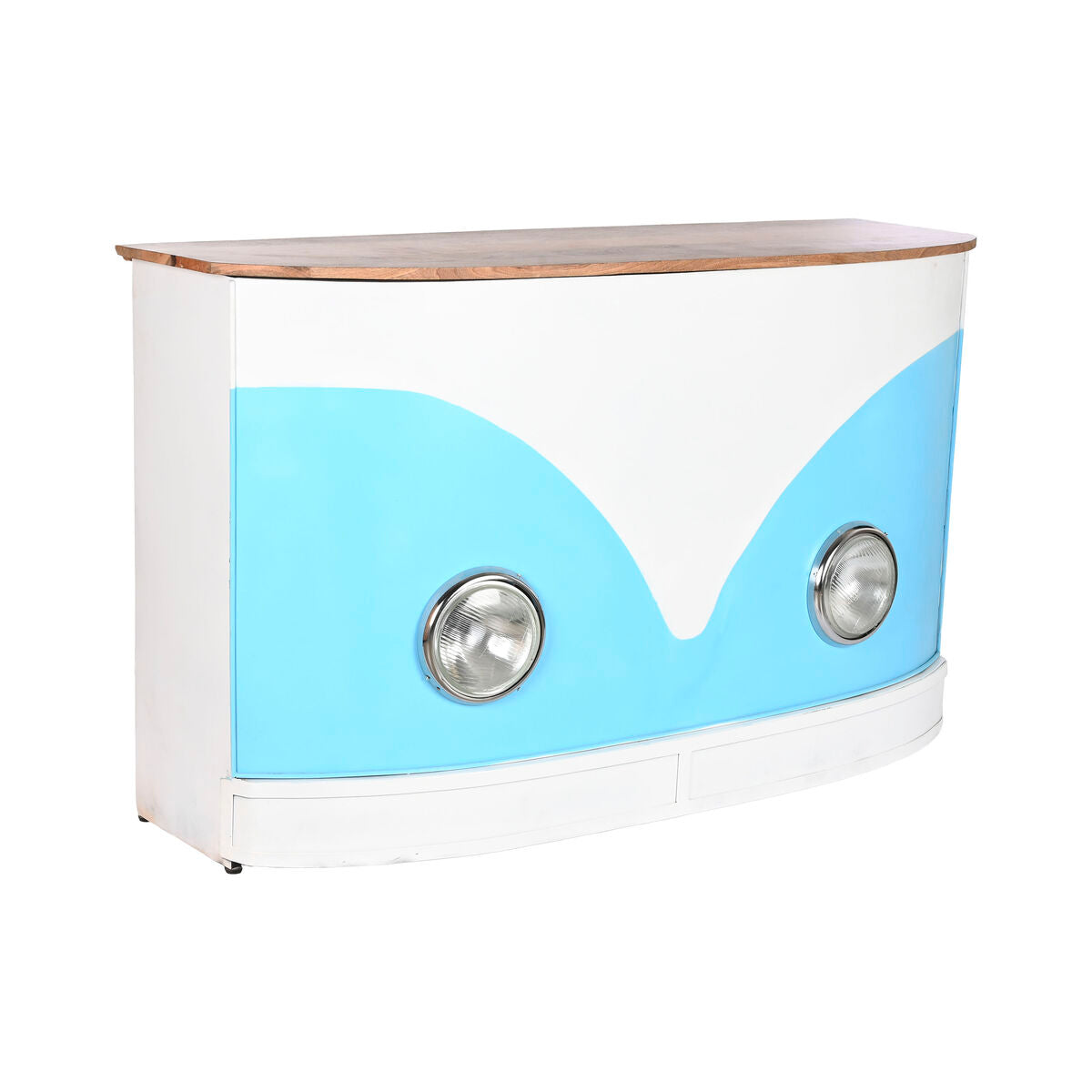 Occasional Furniture Home ESPRIT White Brown Turquoise Crystal Iron Mango wood 157 x 52 x 90 cm