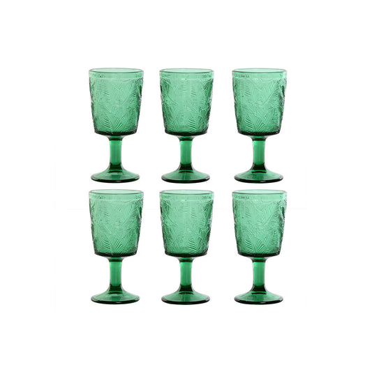 Set of cups Home ESPRIT Green Crystal 285 ml (6 Units)