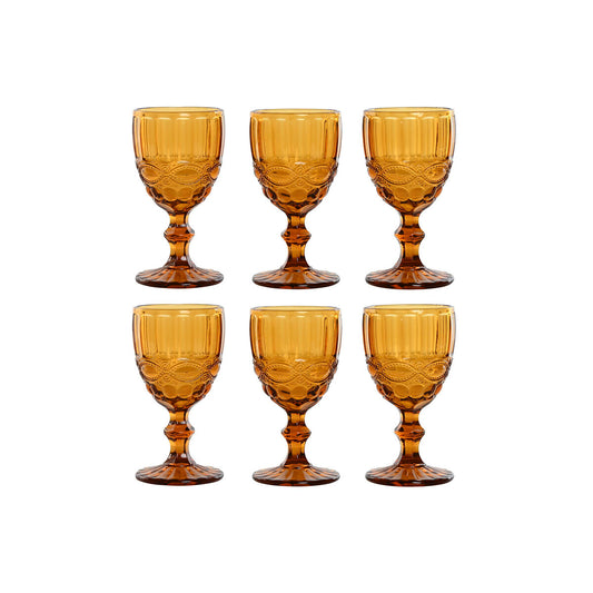 Set of cups Home ESPRIT Amber Crystal 240 ml (6 Units)