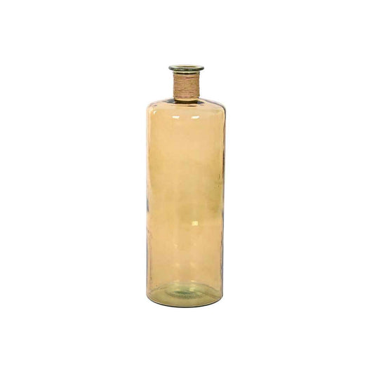 Vase Home ESPRIT Yellow Rope Tempered Glass 25 x 25 x 75 cm