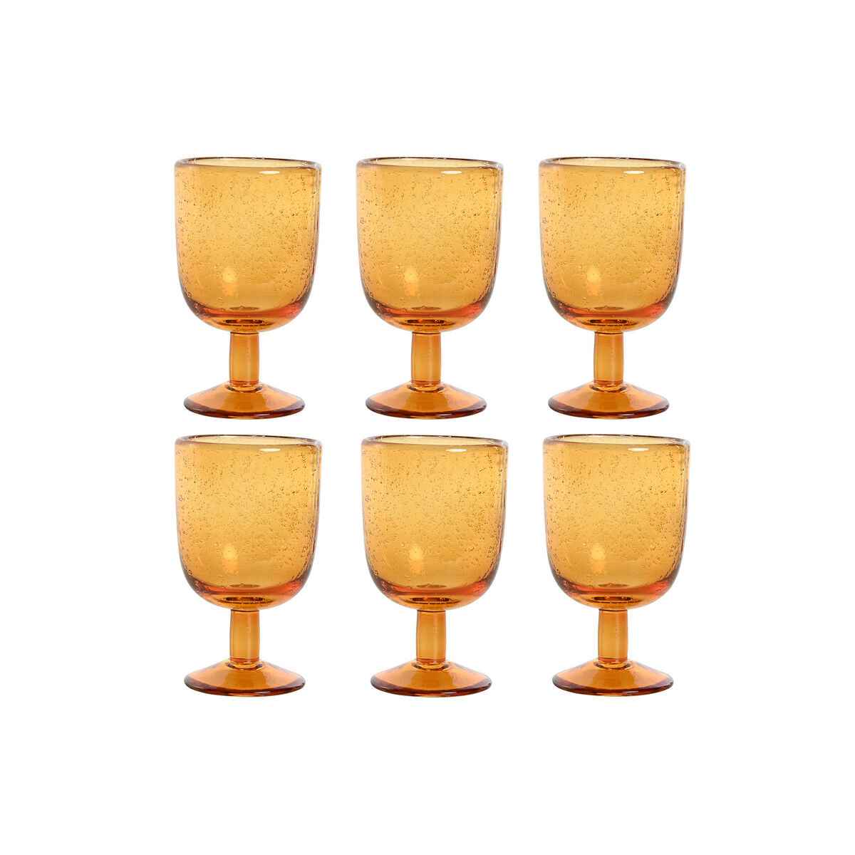 Set of cups Home ESPRIT Amber Crystal 300 ml 8 x 8 x 14 cm (6 Units)