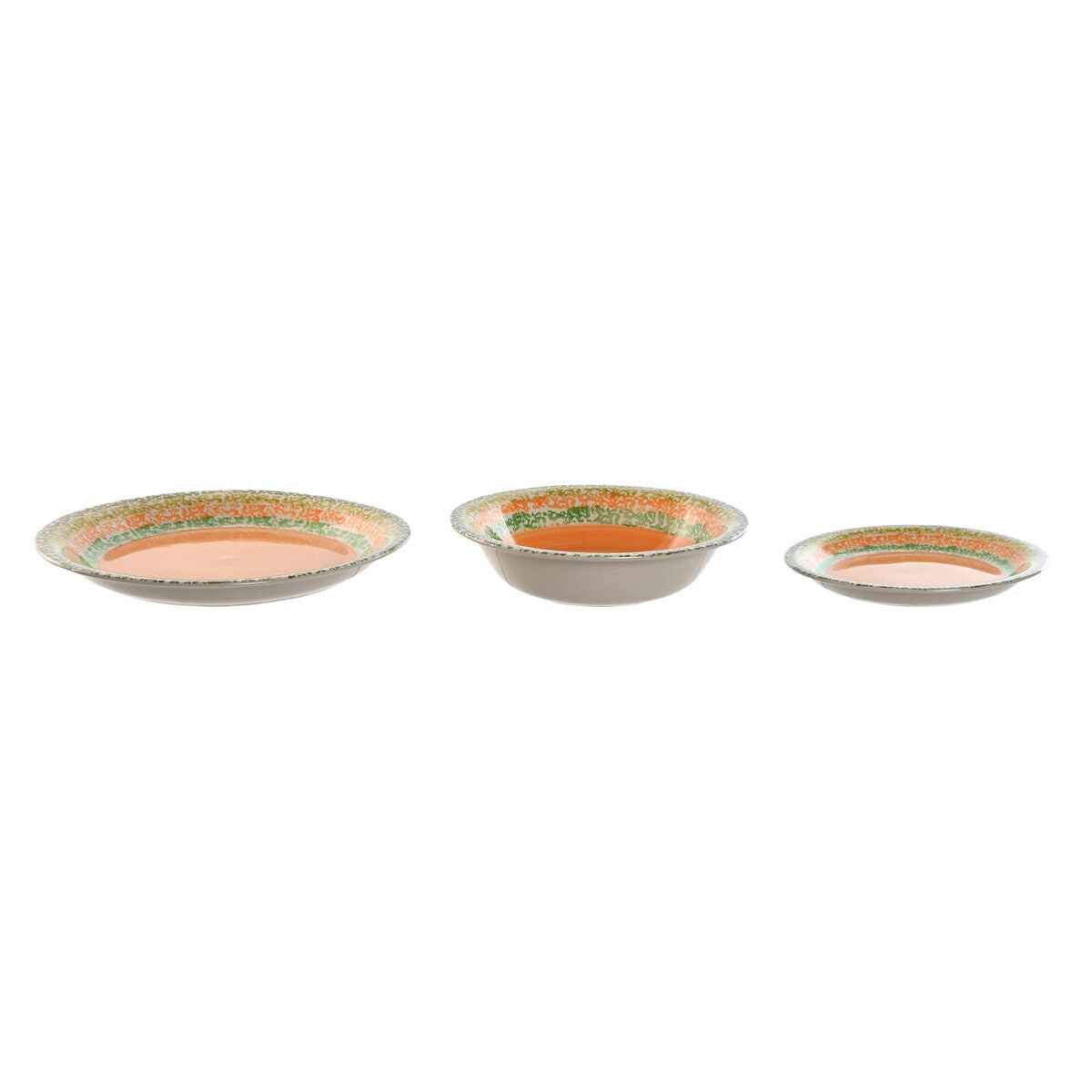 Tableware Home ESPRIT Orange Stoneware 27 x 27 x 2 cm 18 Pieces