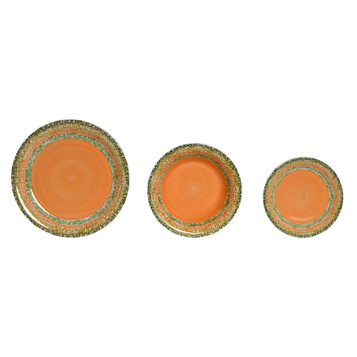 Tableware Home ESPRIT Orange Stoneware 27 x 27 x 2 cm 18 Pieces