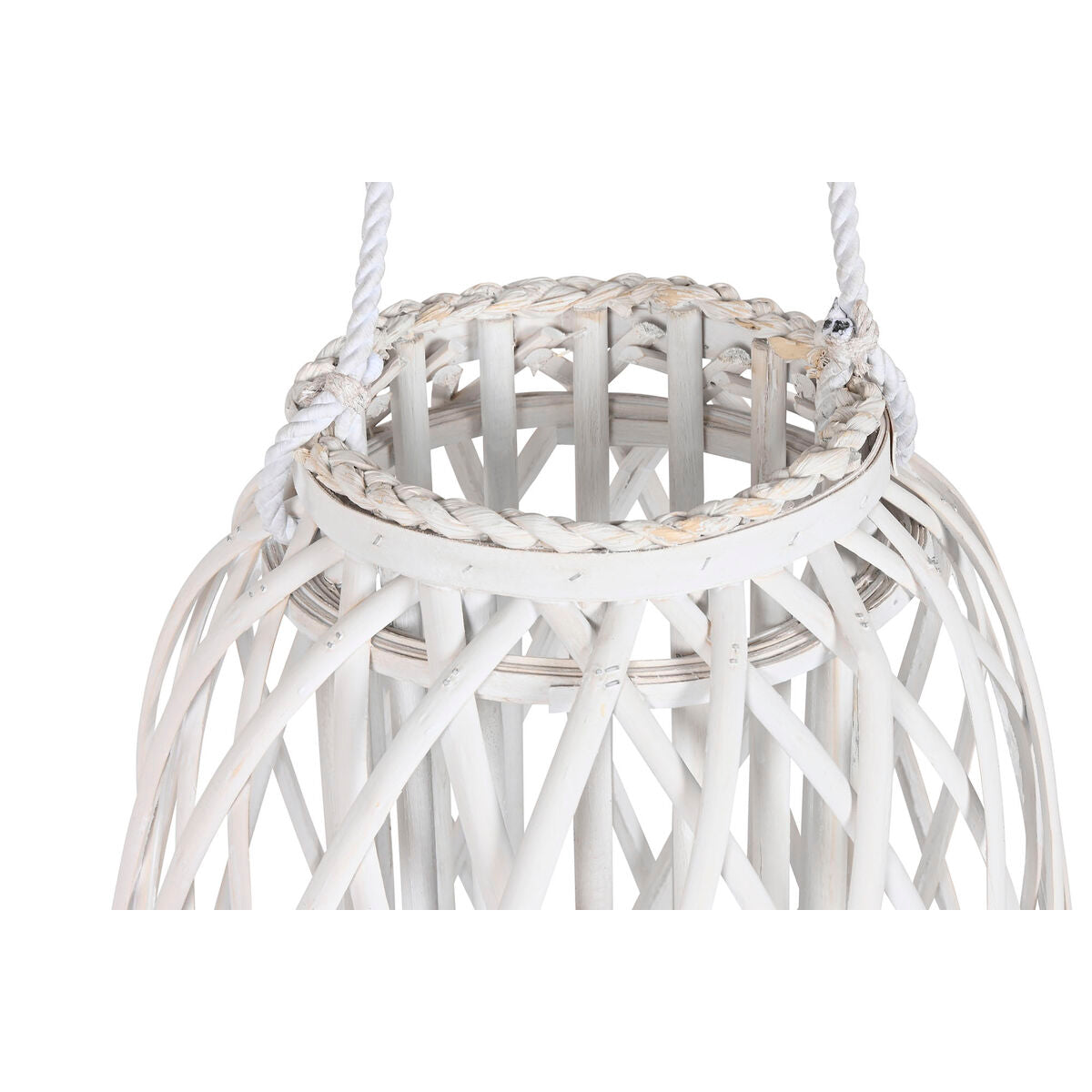 Candleholder Home ESPRIT White wicker Crystal 34 x 34 x 80 cm Home ESPRIT