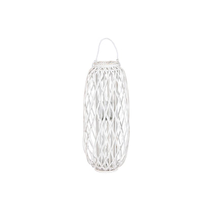 Candleholder Home ESPRIT White wicker Crystal 34 x 34 x 80 cm Home ESPRIT