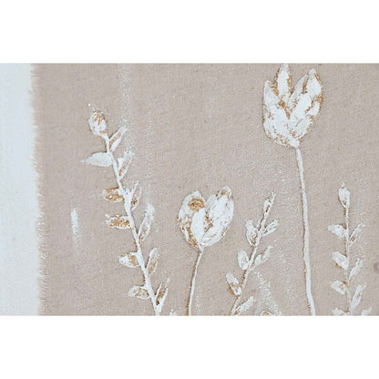 Canvas Home ESPRIT White Beige Flowers Scandinavian 62 x 4,5 x 82 cm (2 Units)