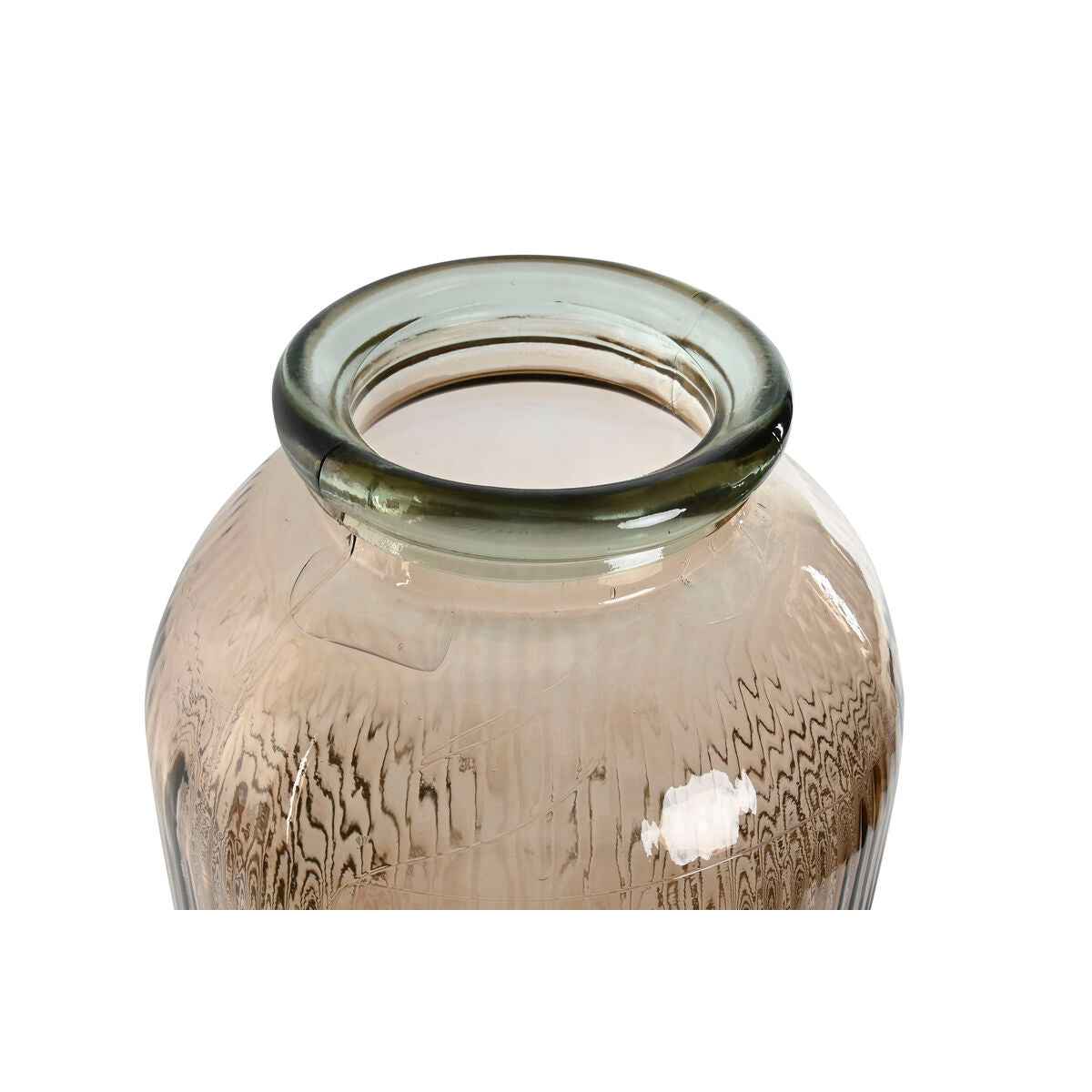 Vase Home ESPRIT Taupe Recycled glass 30 x 30 x 72 cm