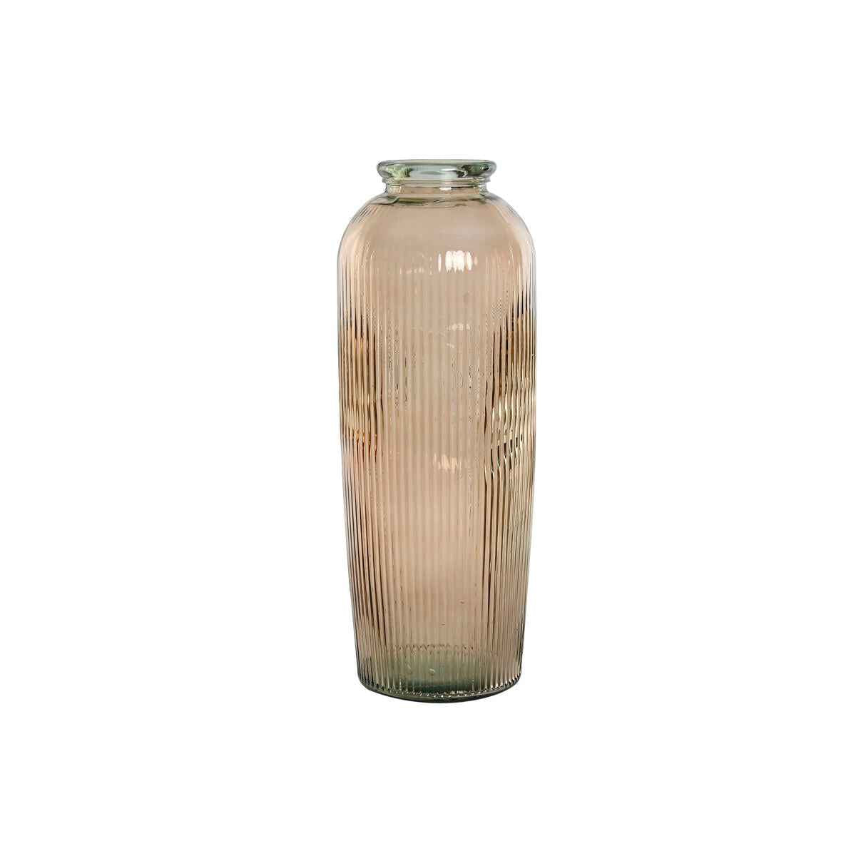 Vase Home ESPRIT Taupe Recycled glass 30 x 30 x 72 cm