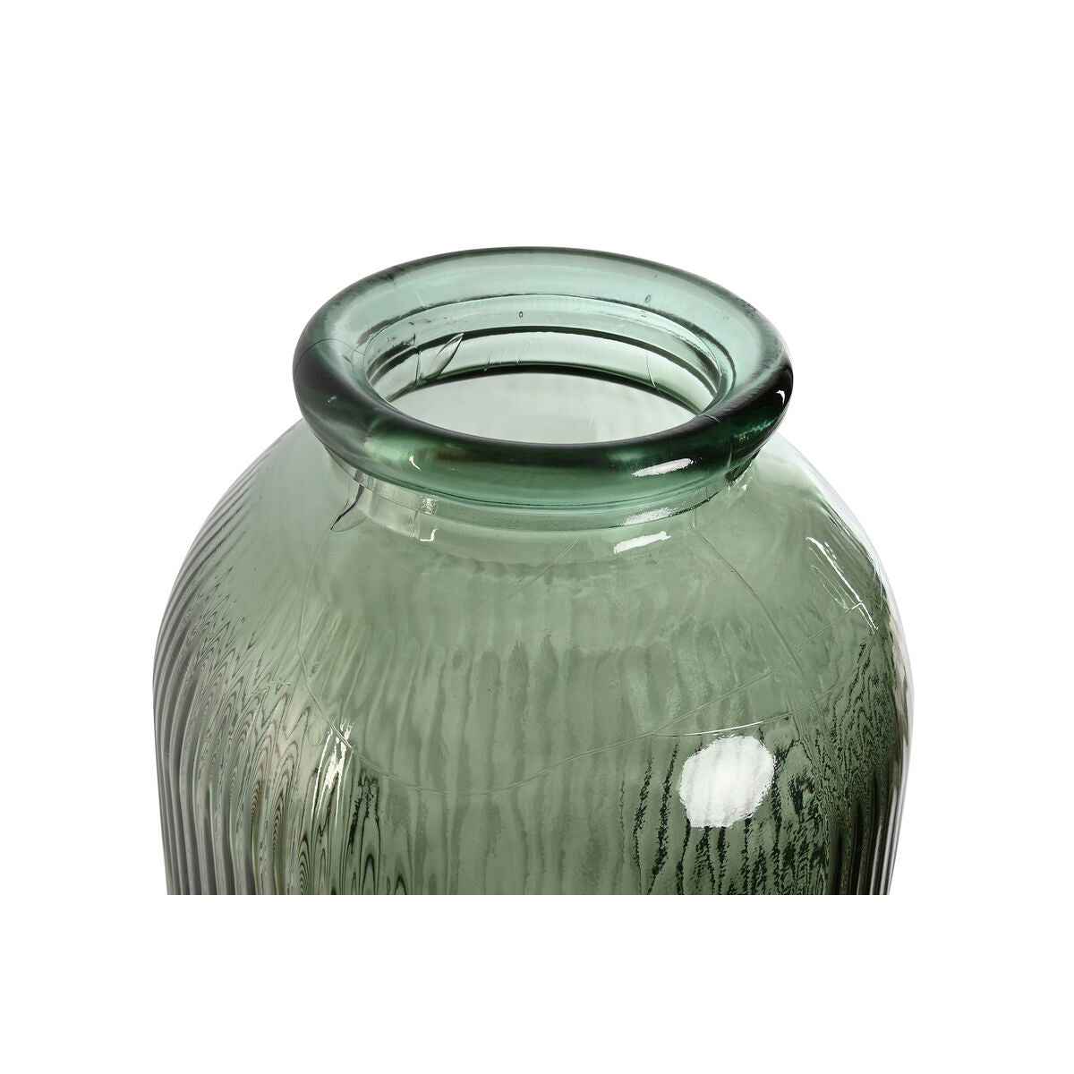 Vase Home ESPRIT Green Recycled glass 30 x 30 x 72 cm