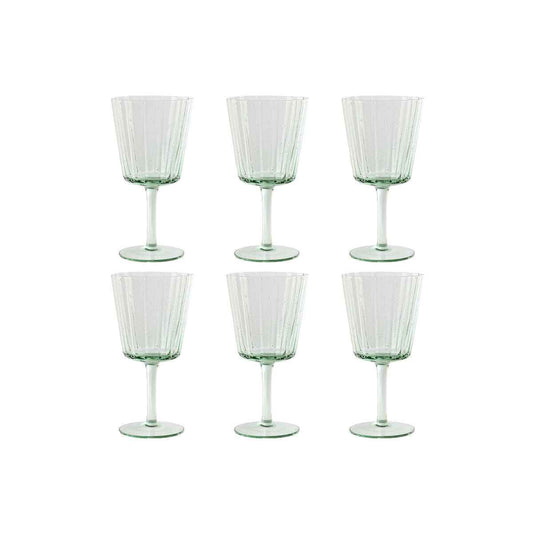 Set of cups Home ESPRIT Green Crystal 285 ml 8,4 x 8,4 x 16,4 cm (6 Units)