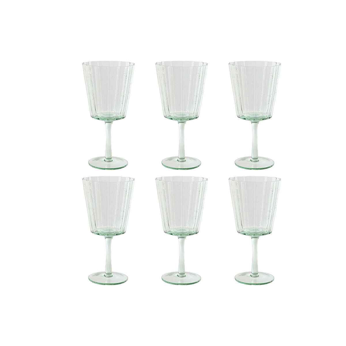 Set of cups Home ESPRIT Green Crystal 9 x 9 x 17,8 cm (6 Units)