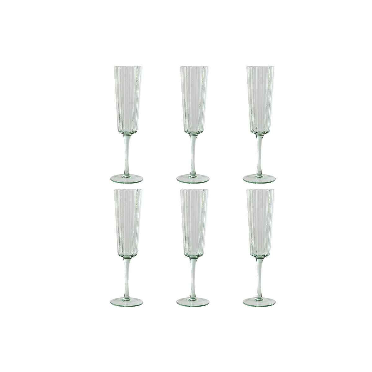 Set of cups Home ESPRIT Green Crystal 6 x 6 x 23,7 cm (6 Units)