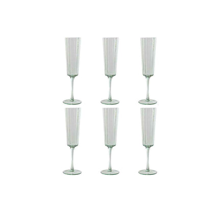 Set of cups Home ESPRIT Green Crystal 6 x 6 x 23,7 cm (6 Units)