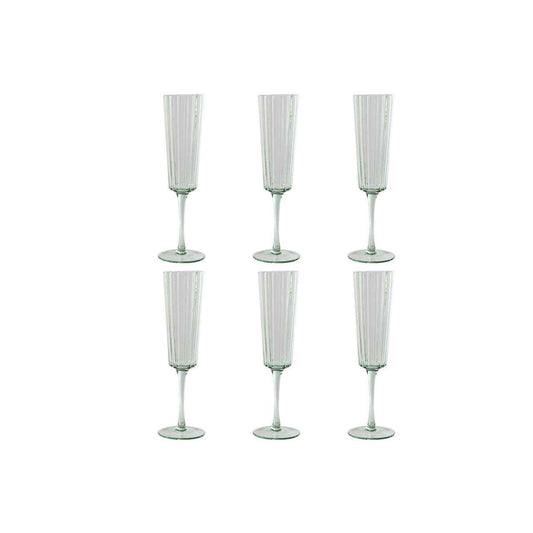 Set of cups Home ESPRIT Green Crystal 6 x 6 x 23,7 cm (6 Units)