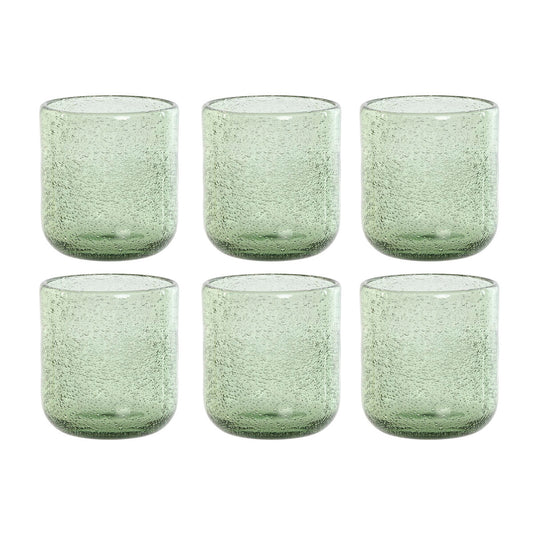 Set of glasses Home ESPRIT Green Crystal 320 ml (6 Units)