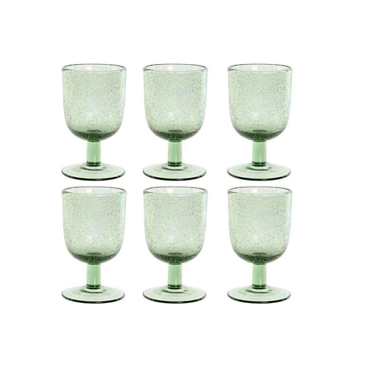 Set of cups Home ESPRIT Green Crystal 300 ml 8 x 8 x 14 cm (6 Units)