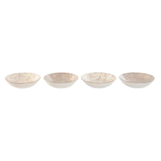 Plate set Home ESPRIT Brown Beige Porcelain 20 x 20 x 4 cm