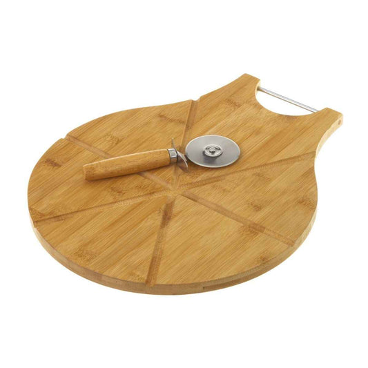 Pizza Cutter Natural Bamboo 38 x 32 x 1,5 cm