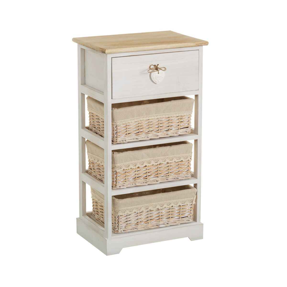 Chest of drawers SWEET HEART Cream Natural 40 x 29 x 73 cm