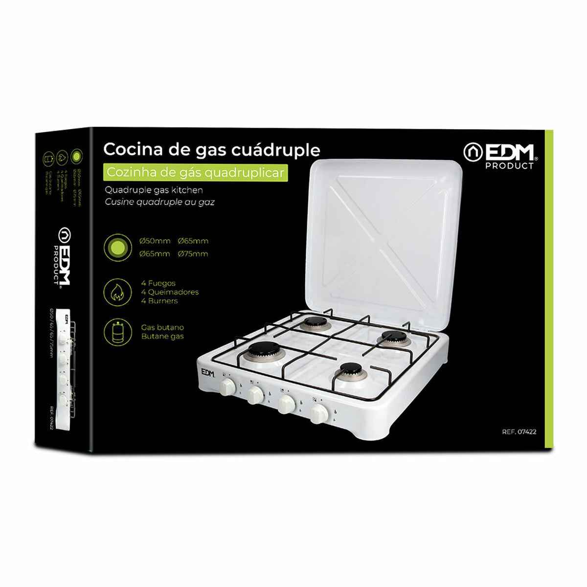 Gas Cooker EDM 07422 White 1500 W