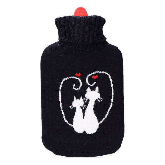 Hot Water Bottle EDM 76779 Black Black/White Wool 2 L