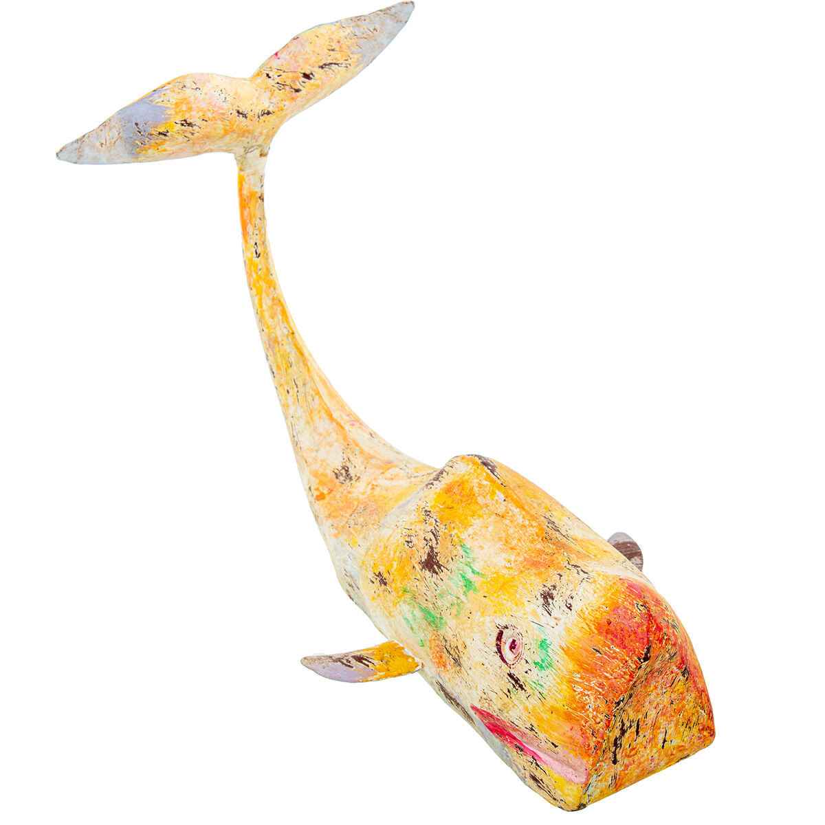 Decorative Figure Alexandra House Living Yellow Iron Whale 47 x 26 x 29 cm