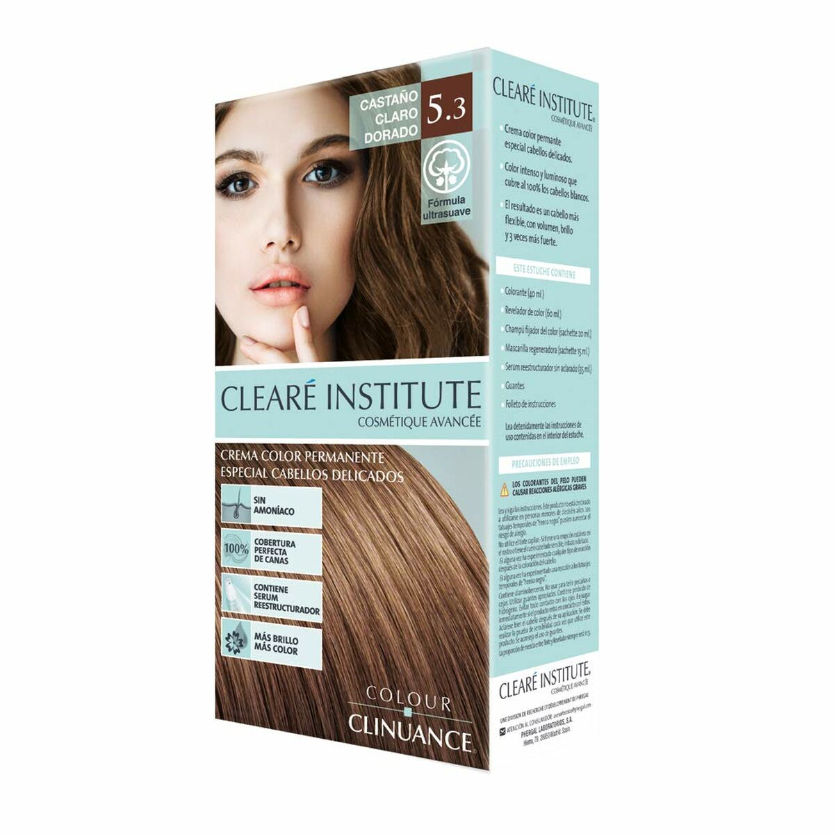 Permanent Colour Creme Clearé Institute Colour Clinuance Nº 5.3-castaño claro dorado Clearé Institute