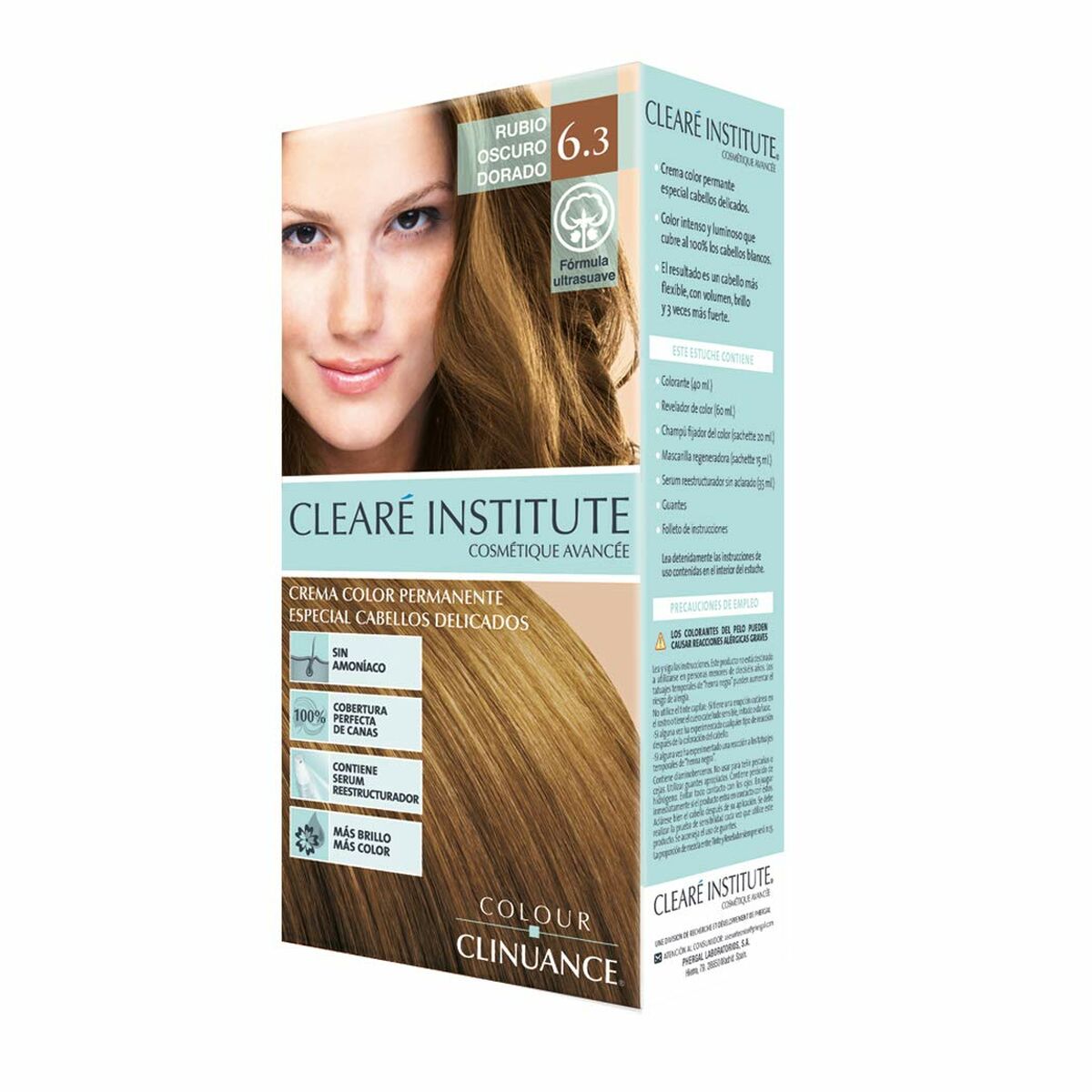 Permanent Colour Creme Clearé Institute Colour Clinuance Nº 6.3-rubio oscuro dorado (1 Unit) Clearé Institute