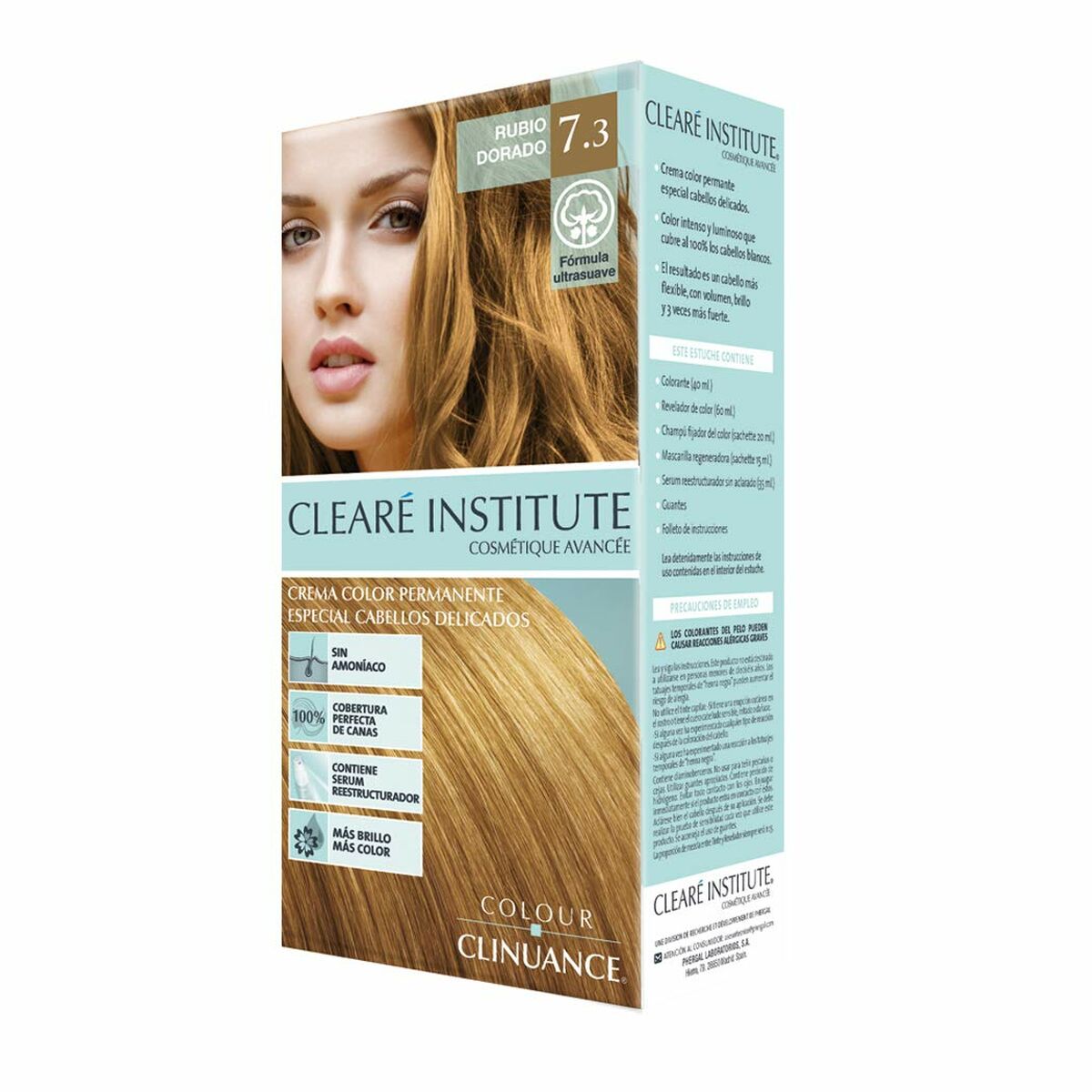 Permanent Colour Creme Clearé Institute Colour Clinuance Nº 7.3-rubio dorado Clearé Institute