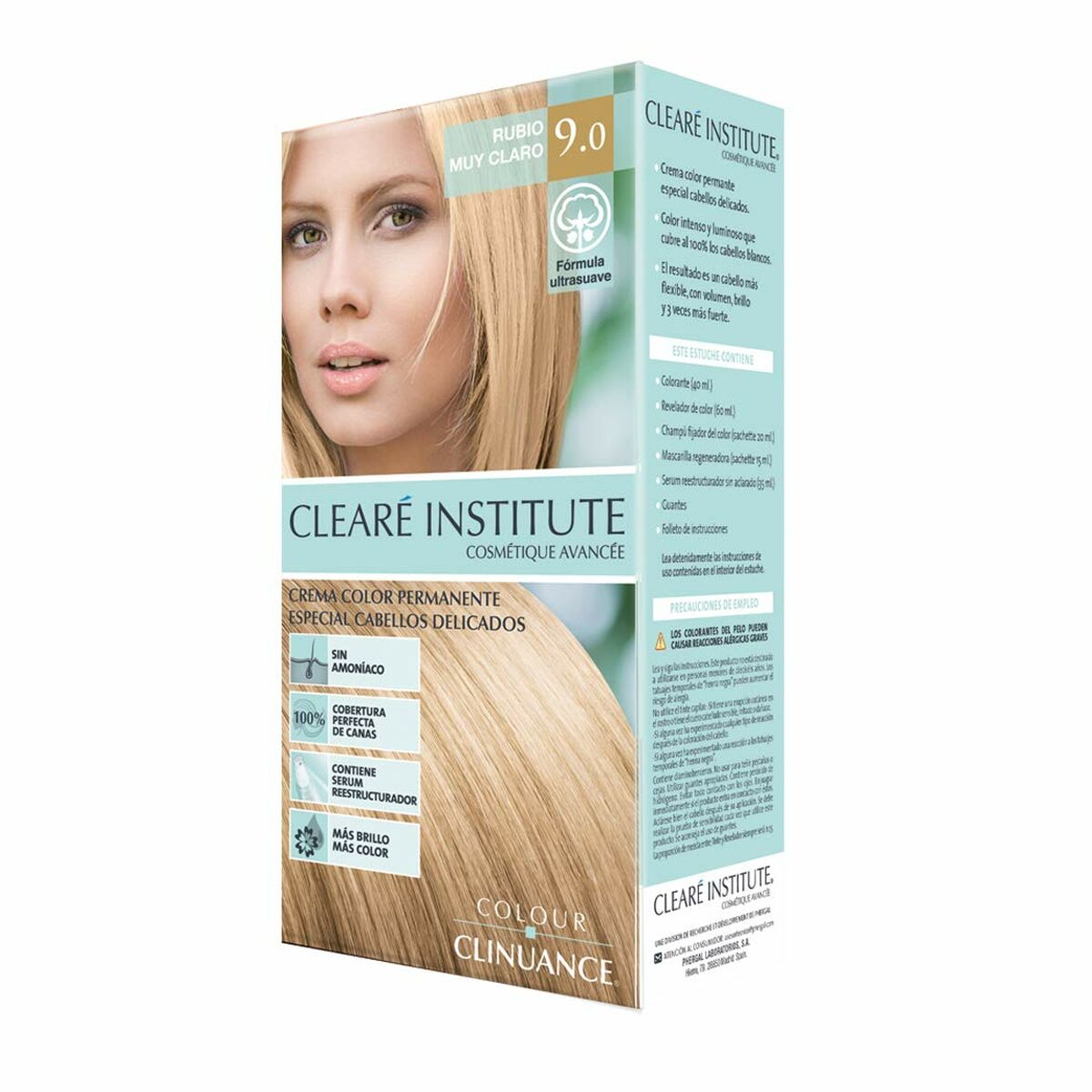 Permanent Colour Creme Clearé Institute Colour Clinuance Nº 9.0-rubio muy claro Clearé Institute