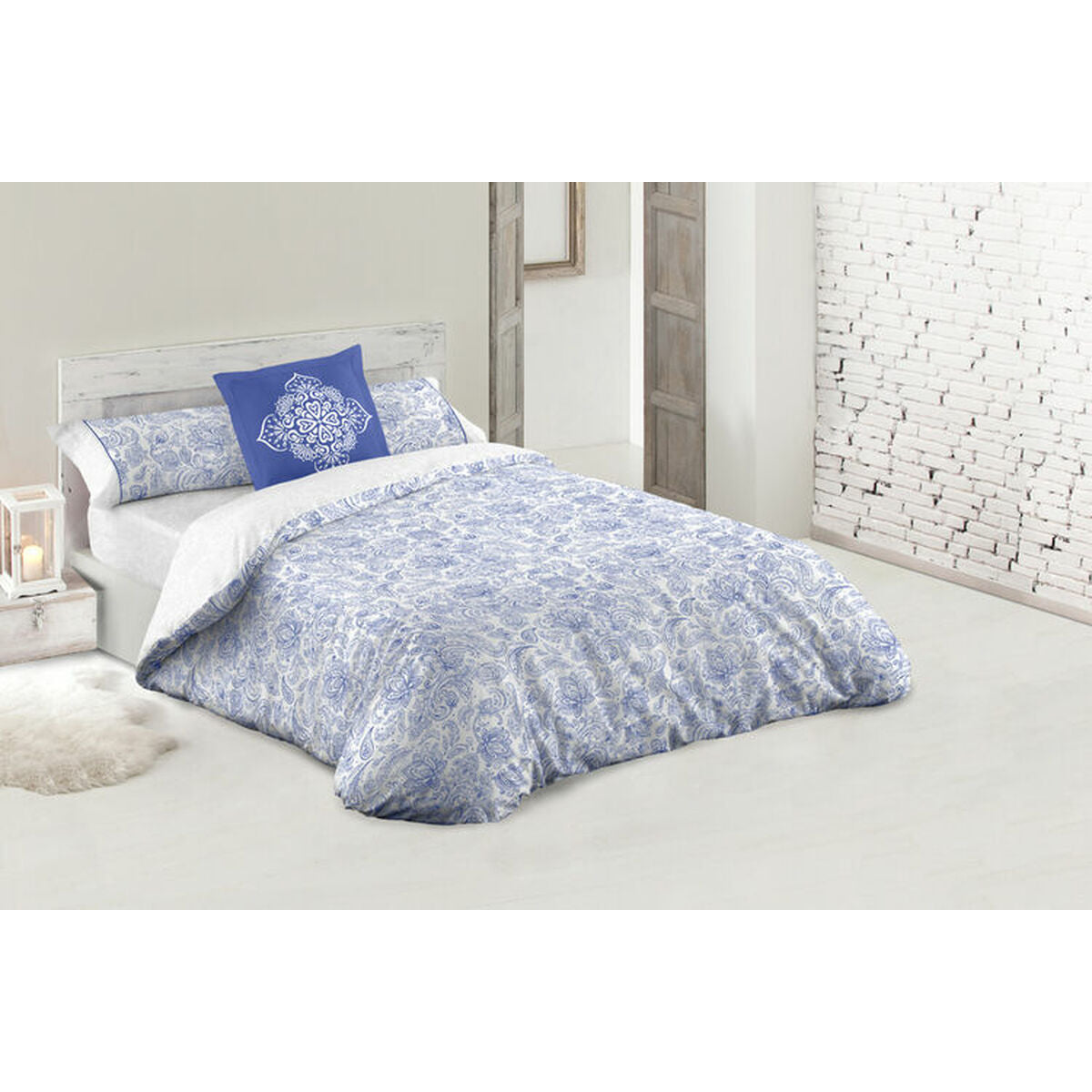 Duvet cover set Hosteline AZAHAR Blue Double 2 Pieces Hosteline