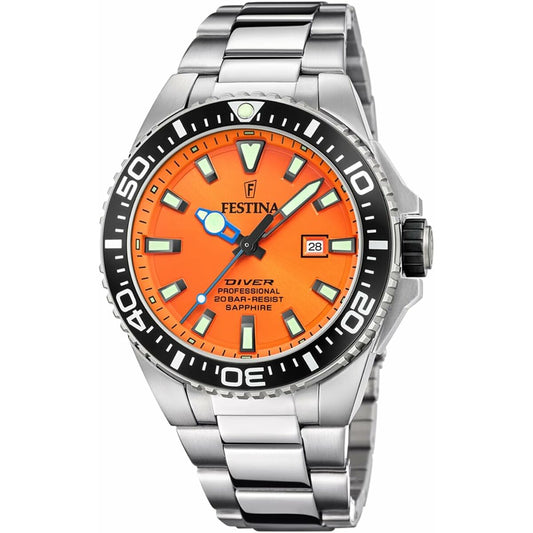 Men's Watch Festina F20663/4 Orange Silver Festina