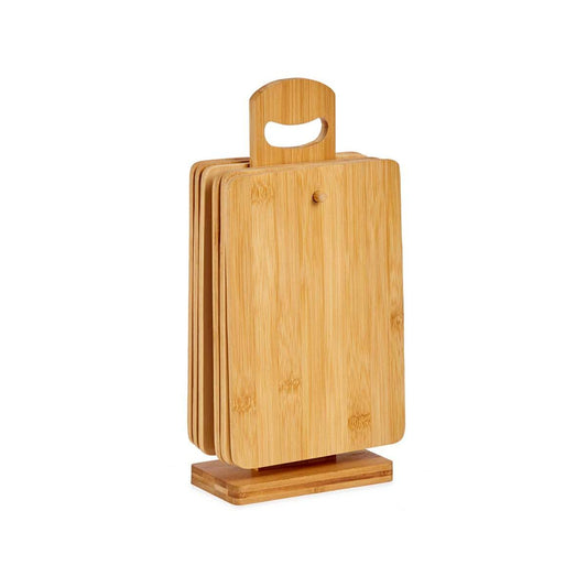 Set Cutting board With support Brown Bamboo (6 Pieces) (21 x 14 x 0,8 cm) Vintage Coconut