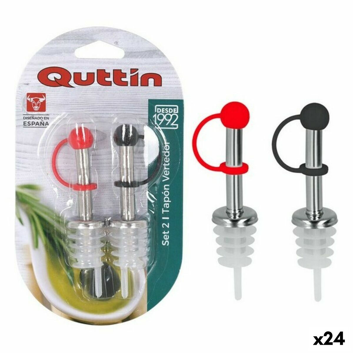 Pouring Stopper Quttin 8433774651444 16 x 9 x 2 cm (2 Pieces) (24 Units)