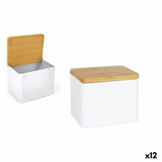 Salt Shaker with Lid Privilege Metal Bamboo 14 x 11 x 11 cm (12 Units) (14 x 11 x 11 cm)