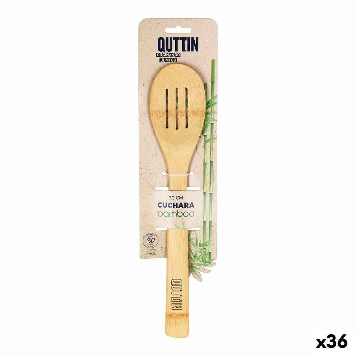 Kitchen Spatula Quttin Bamboo 30 x 6,2 x 0,8 cm (36 Units)