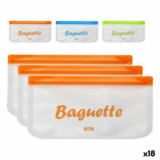 Reusable Food Bag Quttin 3 Pieces 30 x 15 cm (18 Units)