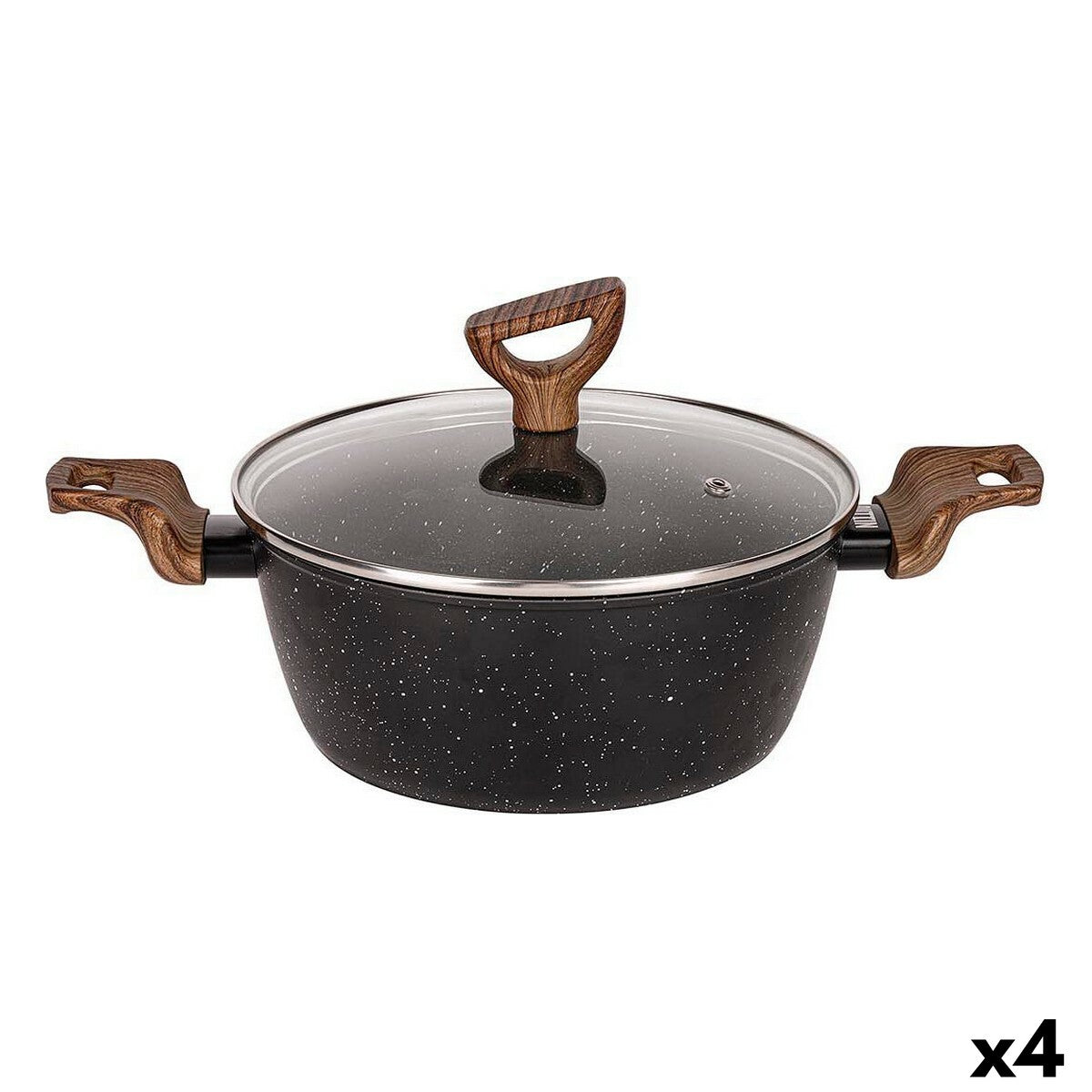 Casserole with lid Quttin Ecological Black Toughened aluminium 29 x 44,5 cm (4 Units)