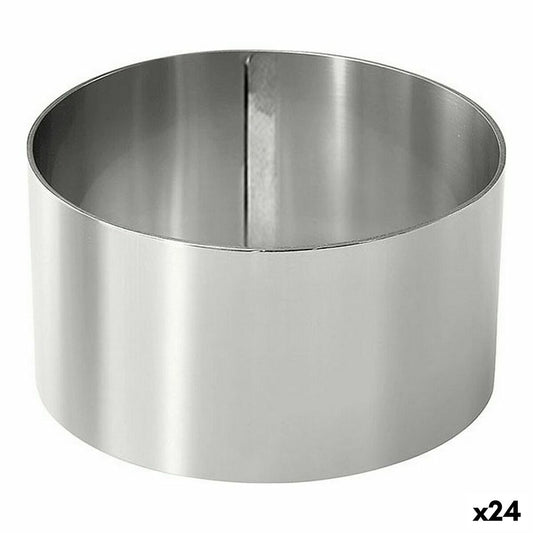 Serving mould Silver Stainless steel 10 cm 0,8 mm (24 Units) (10 x 4,5 cm) BigBuy Home