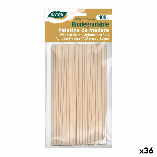 Kit of coffee stirrers Algon Wood 36 Units