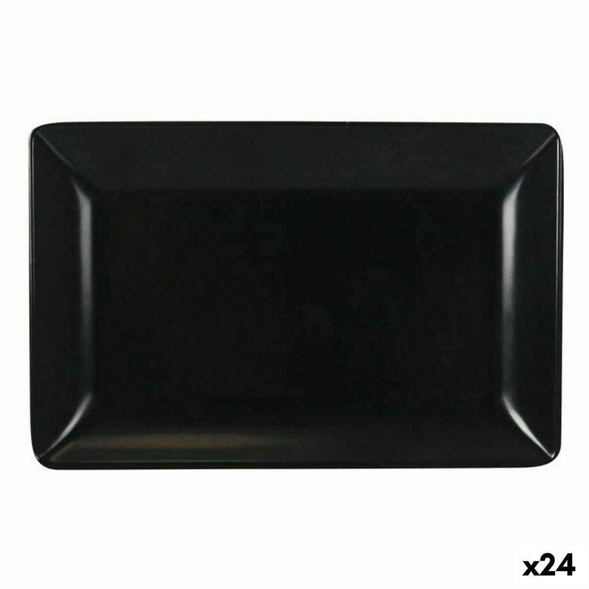 Snack tray La Mediterránea Melamin Anthracite 20 x 13 x 2 cm (24 Units)