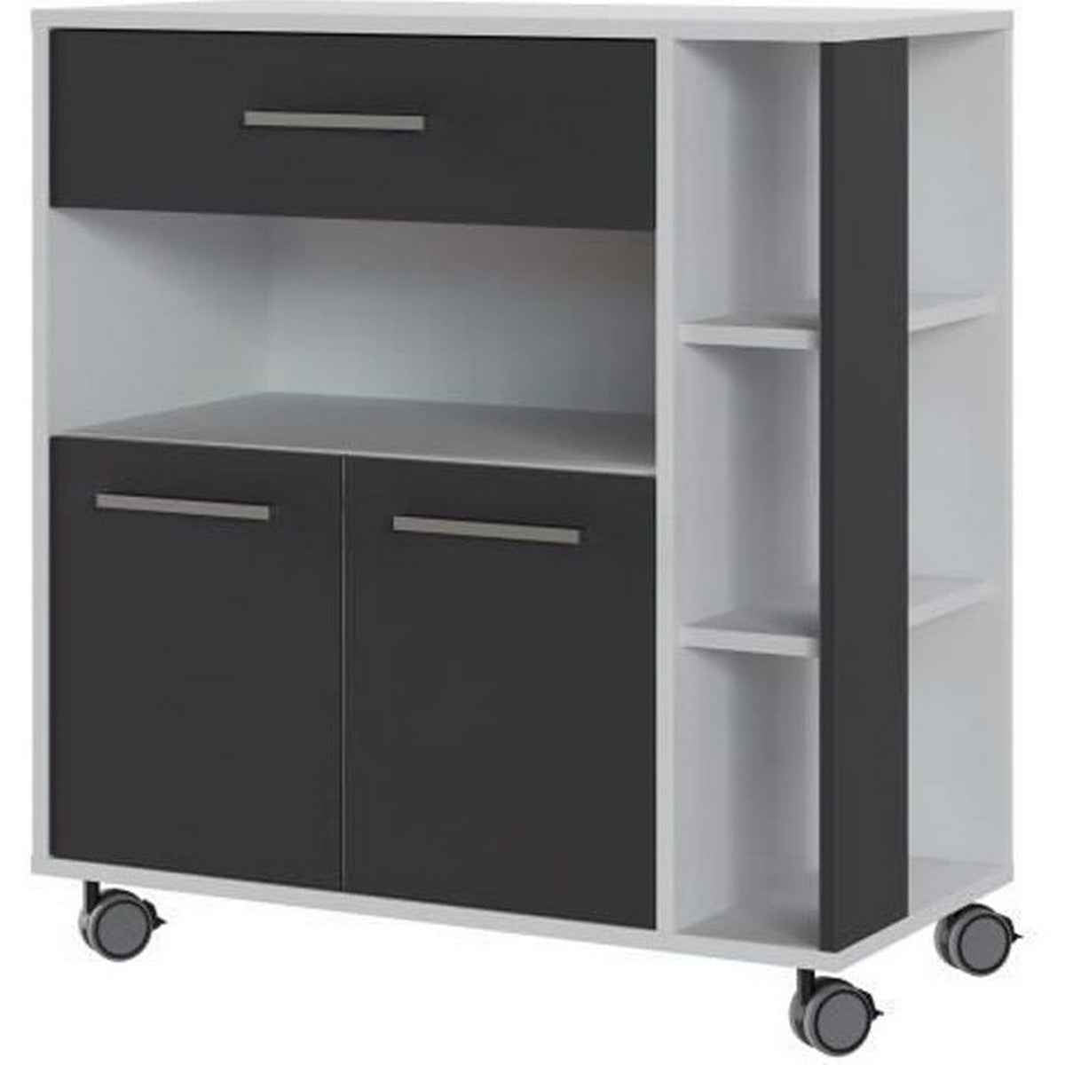 Kitchen Trolley Eco Trolley Melamin ABS White/Grey (80 x 39 x 87 cm)