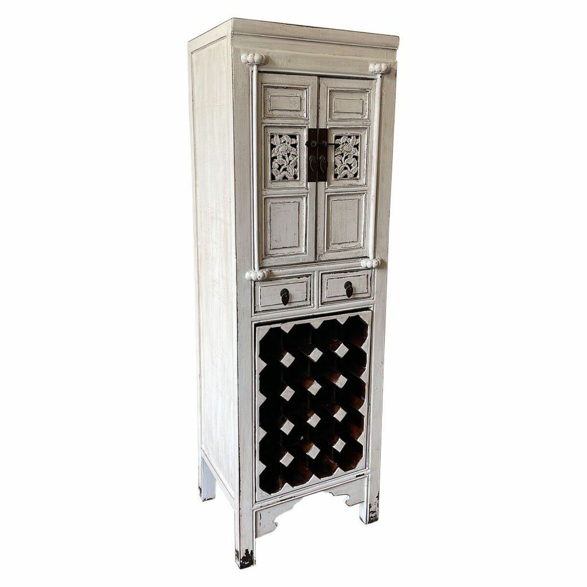 Bottle rack Alexandra House Living White Wood Elm wood 45 x 170 x 55 cm Alexandra House Living