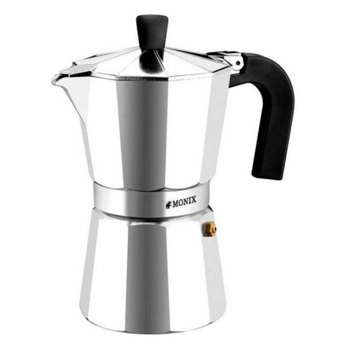 Italian Coffee Pot Monix M620006 Steel Aluminium 6 Cups Monix